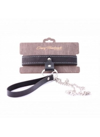 Узкий однослойный ошейник с поводком - Crazy Handmade - купить с доставкой в Одинцово