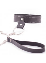 Узкий однослойный ошейник с поводком - Crazy Handmade - купить с доставкой в Одинцово