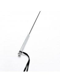 Черный кожаный стек с гладкой ручкой - 55 см. - Crazy Handmade - купить с доставкой в Одинцово