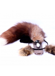 Игровой комплект: серебристая анальная пробка с пушистым хвостом и ободок-ушки - Crazy Handmade - купить с доставкой в Одинцово