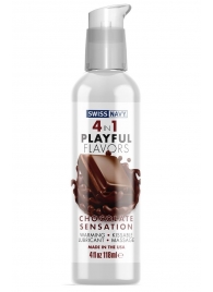 Массажный гель 4-в-1 Chocolate Sensation с ароматом шоколада - 118 мл. - Swiss navy - купить с доставкой в Одинцово