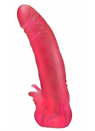 Розовая насадка для страпона с клиторальными лепестками - 18,5 см. - LOVETOY (А-Полимер) - купить с доставкой в Одинцово