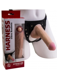 Страпон Harness из двух предметов: трусики с плугом и насадка-фаллос - 17 см. - LOVETOY (А-Полимер) - купить с доставкой в Одинцово