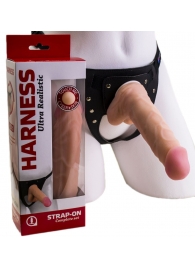 Страпон Harness из двух предметов: регулируемые трусики и насадка-фаллос - 17,5 см. - LOVETOY (А-Полимер) - купить с доставкой в Одинцово