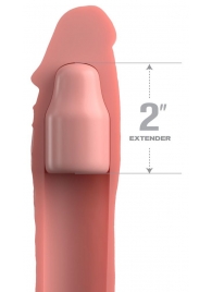 Телесная насадка-удлинитель 2 Inch Silicone X-tension with Strap - 20,3 см. - Pipedream - в Одинцово купить с доставкой