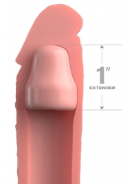 Телесная насадка-удлинитель 1 Inch Silicone X-tension - 17,8 см. - Pipedream - в Одинцово купить с доставкой
