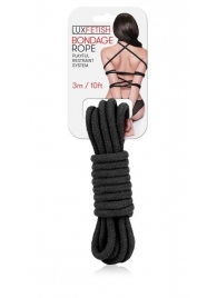 Черная хлопковая веревка для связывания - 3 м. - Lux Fetish - купить с доставкой в Одинцово
