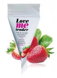 Съедобное согревающее массажное масло Love Me Tender Strawberry с ароматом клубники - 10 мл. - Love to Love - купить с доставкой в Одинцово