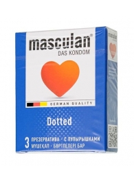 Презервативы с пупырышками Masculan Dotted - 3 шт. - Masculan - купить с доставкой в Одинцово