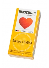 Презервативы с колечками и пупырышками Masculan Ribbed+Dotted - 10 шт. - Masculan - купить с доставкой в Одинцово