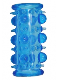 Голубая насадка с шипами и шишечками LUST CLUSTER - Dream Toys - в Одинцово купить с доставкой
