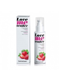 Съедобное согревающее массажное масло Love Me Tender Strawberry с ароматом клубники - 100 мл. - Love to Love - купить с доставкой в Одинцово