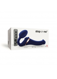 Синий безремневой страпон Multi Orgasm Size S с клиторальной стимуляцией - Strap-on-me - купить с доставкой в Одинцово