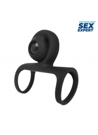 Черная вибронасадка на пенис Sex Expert - Sex Expert - в Одинцово купить с доставкой