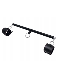 Черная распорка для ног с кожаными манжетами - Pecado - купить с доставкой в Одинцово