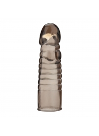 Дымчатая насадка-удлинитель Ribbed Realistic Penis Enhancing Sleeve Extension - 15,2 см. - BlueLine - в Одинцово купить с доставкой