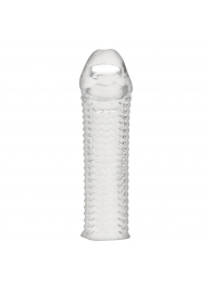 Текстурированная насадка на пенис Clear Textured Penis Enhancing Sleeve Extension - 16,5 см. - BlueLine - в Одинцово купить с доставкой