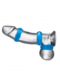Комплект из трех голубых колец для эрекции 3-Pack Nuts   Bolts Stretch Cock Ring Set - BlueLine - в Одинцово купить с доставкой