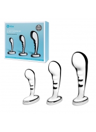 Набор из 3 стальных стимуляторов простаты Stainless Steel P-spot Training Set - b-Vibe - в Одинцово купить с доставкой