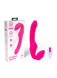Розовый безремневой страпон на радиоуправлении Strapless Together - 22 см. - Together Toy - купить с доставкой в Одинцово
