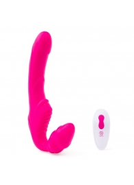 Розовый безремневой страпон на радиоуправлении Strapless Together - 22 см. - Together Toy - купить с доставкой в Одинцово