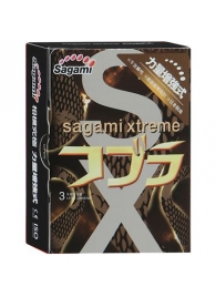 Суженные к основанию презервативы Sagami Xtreme COBRA - 3 шт. - Sagami - купить с доставкой в Одинцово