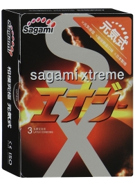 Презервативы Sagami Xtreme ENERGY с ароматом энергетика - 3 шт. - Sagami - купить с доставкой в Одинцово