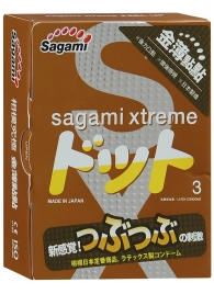 Презервативы Sagami Xtreme FEEL UP с точечной текстурой и линиями прилегания - 3 шт. - Sagami - купить с доставкой в Одинцово