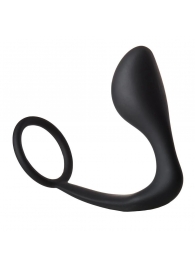 Черное эрекционное кольцо с анальной пробкой Anal Plug With Cockring - Dream Toys - в Одинцово купить с доставкой