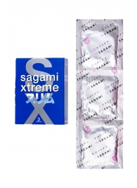 Розовые презервативы Sagami Xtreme FEEL FIT 3D - 3 шт. - Sagami - купить с доставкой в Одинцово