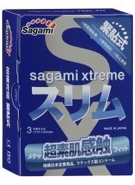 Розовые презервативы Sagami Xtreme FEEL FIT 3D - 3 шт. - Sagami - купить с доставкой в Одинцово