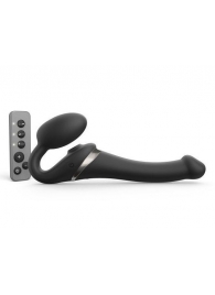 Черный безремневой страпон Multi Orgasm Size S с клиторальной стимуляцией - Strap-on-me - купить с доставкой в Одинцово