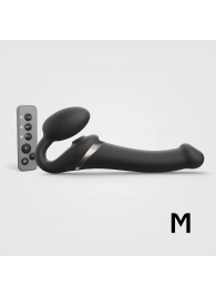 Черный безремневой страпон Multi Orgasm Size M с клиторальной стимуляцией - Strap-on-me - купить с доставкой в Одинцово