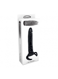 Чёрная насадка-фаллос для двойного проникновения INFLATABLE DILDO SLIM DONG  - 13,5 см. - Toyz4lovers - в Одинцово купить с доставкой