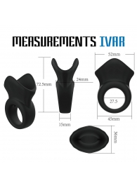 Черная эрекционная утяжка для пениса и мошонки Rooster Ivar - Velv or - в Одинцово купить с доставкой