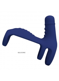 Синяя вибронасадка на пенис Vibrating Penis Sling - Baile - в Одинцово купить с доставкой