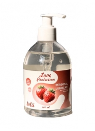 Лубрикант на водной снове Love Protection Strawberry с ароматом клубники - 300 мл. - Lola Games - купить с доставкой в Одинцово