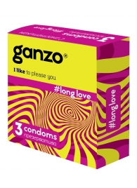 Презервативы с анестетиком для продления удовольствия Ganzo Long Love - 3 шт. - Ganzo - купить с доставкой в Одинцово