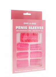Набор из 7 розовых насадок на пенис ONE-A-DAY PENIS SLEEVES PINK - Seven Creations - в Одинцово купить с доставкой