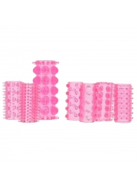 Набор из 7 розовых насадок на пенис ONE-A-DAY PENIS SLEEVES PINK - Seven Creations - в Одинцово купить с доставкой