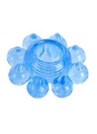 Голубая гелевая насадка-цветок - Toyfa Basic - в Одинцово купить с доставкой