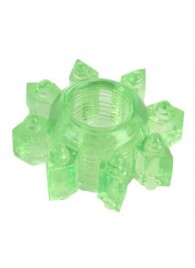 Зеленое эрекционное кольцо-звезда - Toyfa Basic - в Одинцово купить с доставкой