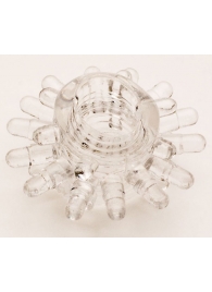 Прозрачное гелевое эрекционное кольцо с шипиками - Toyfa Basic - в Одинцово купить с доставкой