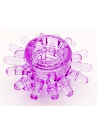Фиолетовое гелевое эрекционное кольцо с шипиками - Toyfa Basic - в Одинцово купить с доставкой