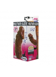 Коричневая насадка на пенис Wolftooth Sleeve - 13 см. - Baile - в Одинцово купить с доставкой