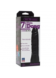 Насадка-фаллоимитатор для страпон-систем Vac-U-Lock CodeBlack 7 Inch Thin Dong - 18,3 см. - Doc Johnson - купить с доставкой в Одинцово