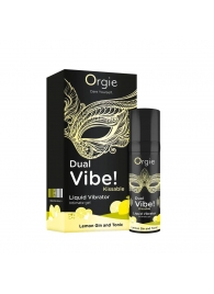 Съедобный жидкий вибратор Dual Vibe! со вкусом лимонного джина с тоником - 15 мл. - ORGIE - купить с доставкой в Одинцово