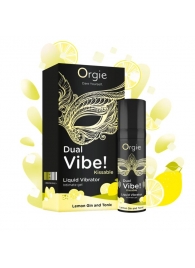 Съедобный жидкий вибратор Dual Vibe! со вкусом лимонного джина с тоником - 15 мл. - ORGIE - купить с доставкой в Одинцово