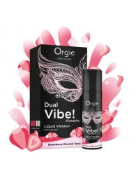 Съедобный жидкий вибратор Dual Vibe! со вкусом клубничного джина с тоником - 15 мл. - ORGIE - купить с доставкой в Одинцово