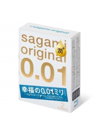 Увлажнённые презервативы Sagami Original 0.01 Extra Lub - 2 шт. - Sagami - купить с доставкой в Одинцово